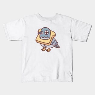 Cute Pigeon With Bread Necklace Funny Kids T-Shirt